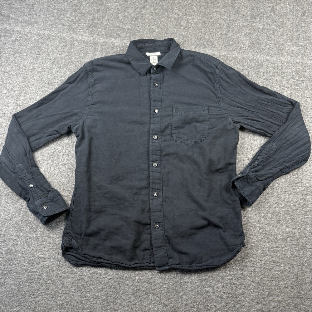 Hiroshi Kato Shirt Mens Medium Black The Ripper Black Button Up Made USA